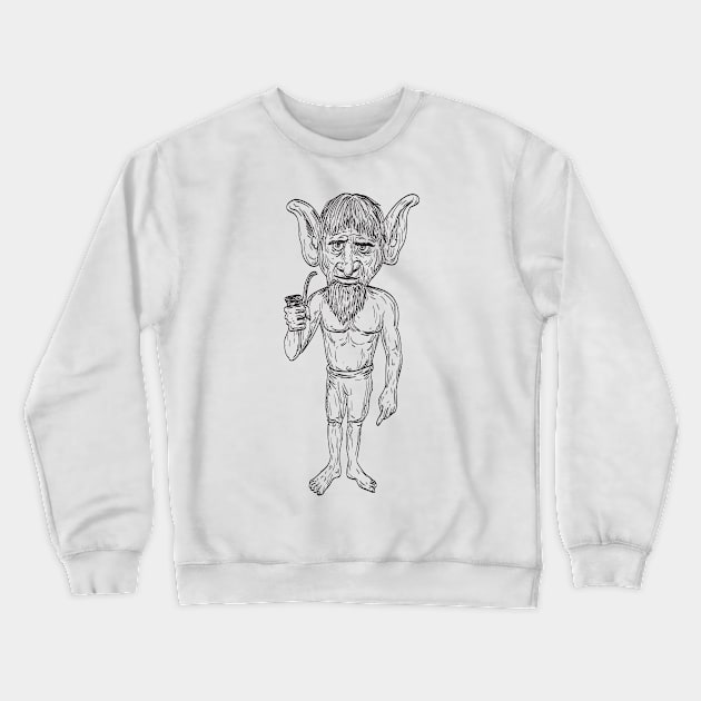 Iratxo Iratxoak or Galtxagorriak the Benevolent Imps of Basque Mythology Wearing Red Pants Standing Drawing Crewneck Sweatshirt by patrimonio